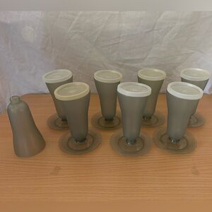 Tupperware gray parfait set. 8 cups and 7 lids.